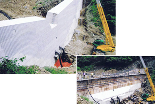 北杜市での傾斜地建設支援作業